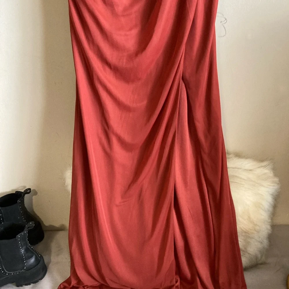 Azazie Yola Rust Bridesmaid Dress - Picture 4 of 10